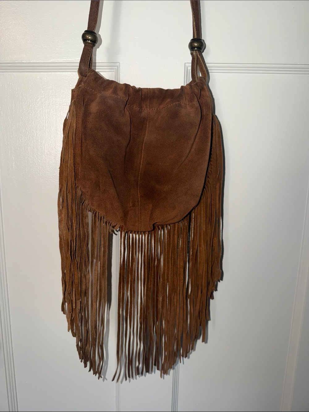 Urban Outfitters Brown Suede Fringe Crossbody Bag - Women
